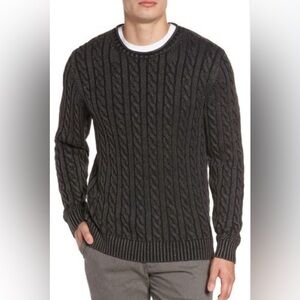 Rodd & Gunn Charcoal Cable Knit Crewneck Sweater